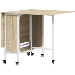 Homcom Mesa plegable comedor 130x80x74 cm madera natural