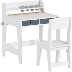 AIYAPLAY Escritorio y silla infantiles 62.8x55.6x73.8 cm blanco