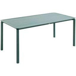 Oviala Mesa de jardín rectangular de aluminio verde oscuro