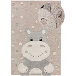 Atticgo Alfombra infantil hipopótamo topo, 120x170 cm