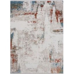 The Deco Factory Alfombra diseño abstracto viscosa suave gris multicolor 200x290