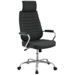 CLP Silla de oficina giratoria regulable en simil cuero negro