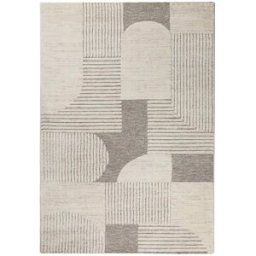 Wecon Home Alfombra de diseño con motivo rombos y relieve en tonos beige 120x170