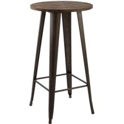 Maison Pavane Mesa de bar redonda para 2 personas en madera oscura d60 cm