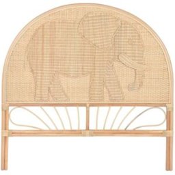NIYLO Cabecero de ratán con diseño de elefante 153x4 x 149 cm