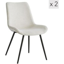 Nordlys Set 2 sillas escandinavas con patas de acero beige