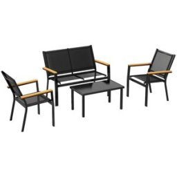 Outsunny Muebles de jardín 110x63.5x84 cm negro