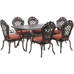 Beliani Conjunto de comedor 6 personas de metal marrón