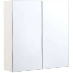 Beliani Armario con espejo de pared para baño 60 cm 60 cm Blanco