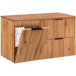 Petits meubles Mueble bajo lavabo 100cm cesto de ropa paneles mdf madera