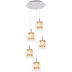 Nettlife Lichty - lámpara colgante de metal, color plata, 30 cm, g9, máx. 25 w