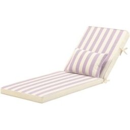 Defora Home Pack 2 cojines a rayas con pillow para tumbona jardin color violeta