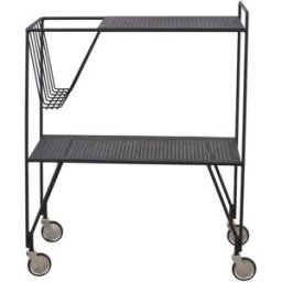 house doctor Carro grande de acero negro con ruedas