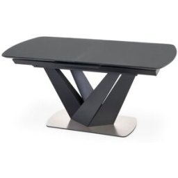 That's Write Mesa extensible cristal gris oscuro patas acero negro 160/200×90 cm