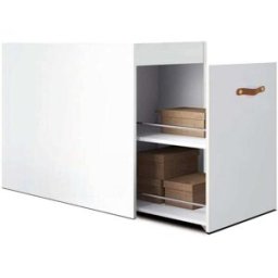 MueMue Zapatero tirador cuero aglomerado blanco 74x115 cm