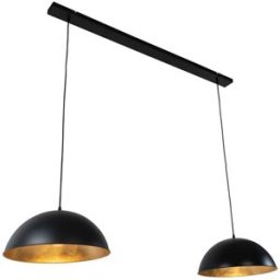 QAZQA Lámpara colgante industrial negra/oro 2