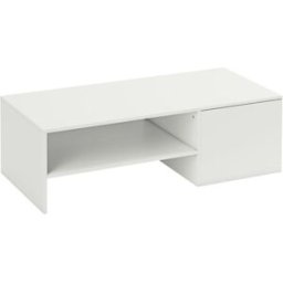 OKWISH Mesa de centro blanca de madera elevable 110x52x36 cm