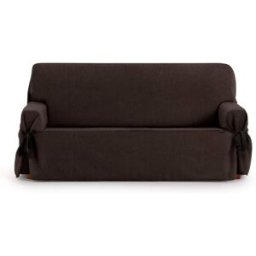 Eysa Funda de sofá tres plazas con lazos marrón 180 - 230 cm