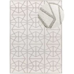 Atticgo Alfombra con relieve blanco/gris 160x230 cm