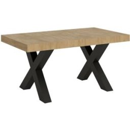 Itamoby Mesa extensible 90x160/264 cm efecto madera roble natural, hierro