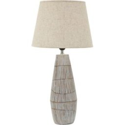 Mauro Ferretti Lámpara de mesa de resina beige con pantalla de tela ø 35×69,5