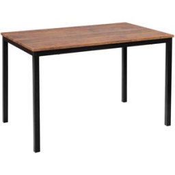 Nordlys Mesa de comedor estilo industrial en aceto y madera marrón