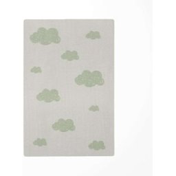 Decochic Alfombra de juego infantil nubes verde 118x180cm