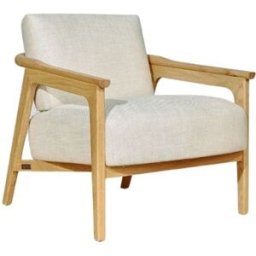 Robin des Bois Sillón de roble macizo y lino premium lino
