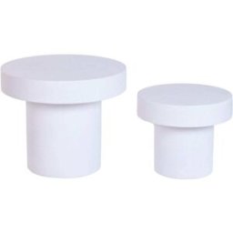 NIYLO Conjunto de 2 mesas auxiliares de hormigón beige 60x60x50 cm
