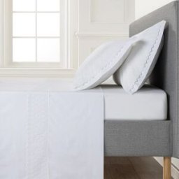 Casa da Laura Sábanas 100% algodón 600 hilos bordado blanco cama 135/140 1 almohad