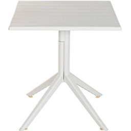 NIYLO Mesa de jardín de polipropileno reciclado gris 70x70x75 cm