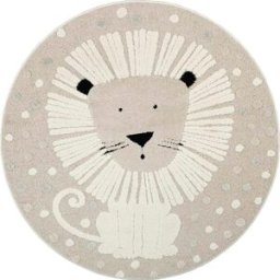 The carpet Alfombra infantil bebé león, beige, 120 cm redonda