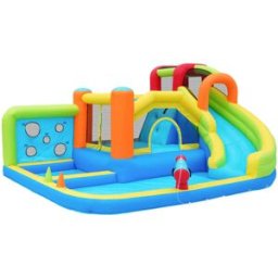 Urban Cocon Castillo hinchable multifunción con tobogán y zona de juegos, azul
