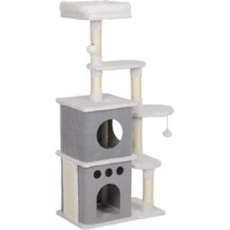 PAWHUT Rascador para gatos 56x34x126 cm crema