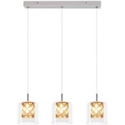 Nettlife Birtha - lámpara colgante de metal, color plata, 40 cm, g9, máx. 25 w