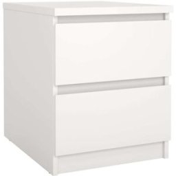WellHome Mesita de noche sil en madera color blanco
