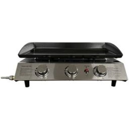 Happy Garden Plancha de gas 3 quemadores 7,5kw en acero negro