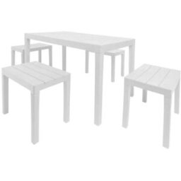 Dmora Conjunto de salón exterior blanco 138x78h72 cm
