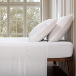 Casa da Laura Sábanas 100% algodón 200 hilos bordado blanco cama 135/140 1 almohad