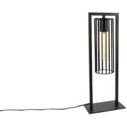 QAZQA Lámpara de mesa moderna negra