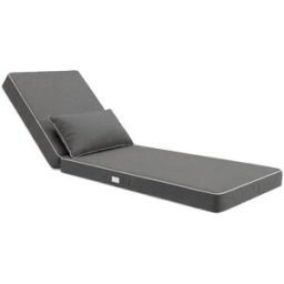 Deco Arts Cojín para tumbona premium 190x60 cm con cojín - gris oscuro