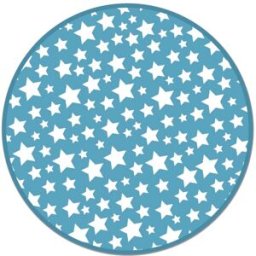 Home and Living Alfombra vinílica redonda infantil estrellas azul 190x190 cm