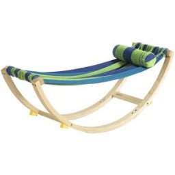 SoBuy Hamaca para bebés hamaca para niños madera de abedul 124x36x45cm