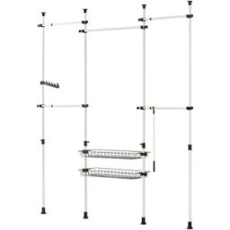 SoBuy Perchero de ropa altura ajustable metal blanco