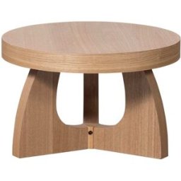 WOOOD Mesa baja redonda de madera ø55cm - madera clara