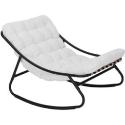 Mobili Rebecca Silla mecedora para exterior en acero y poliéster blanca y gris