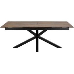 Drawer Mesa comedor extensible 6-12 personas cerámica y metal - marrón
