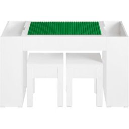 SoBuy Juego de mesa infantil y 2 sillas mesa con 8 cestas mdf blanco