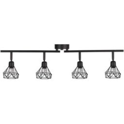 Beliani Lámpara de 4 focos ajustable metal negro