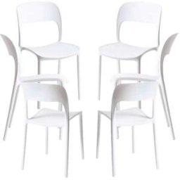 Regalos Miguel Pack 6 sillas color blanco en polipropileno